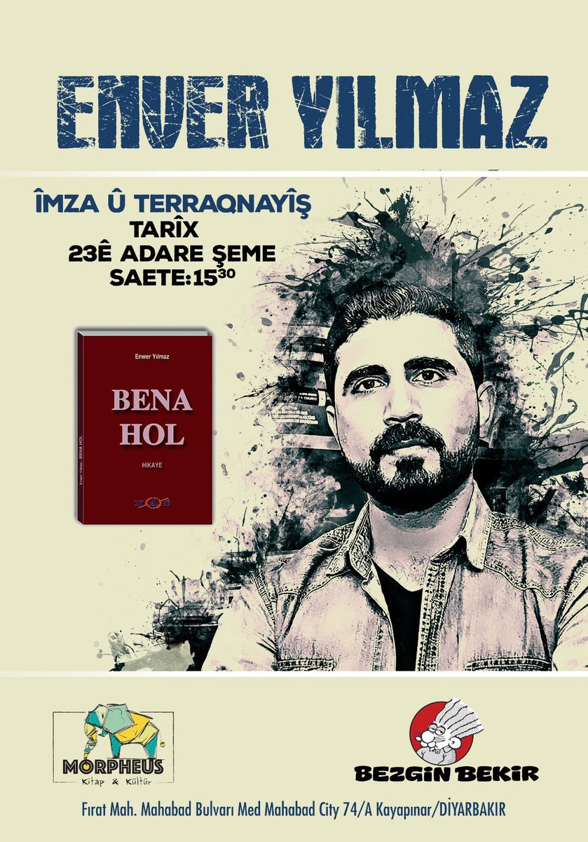 <a href="/MorpheusKitap/">morpheus kitap&kultur</a> da bu hafta Enver Yılmaz ile söyleşi var. Sonra ben görmedim, duymadın demeyin...<a href="/aren_celik/">Abdullah Aren Çelik</a> <a href="/Bzginbkirdiyar/">Bezgin Bekir Diyarbakır</a> <a href="/hicriizgoren/">hicri izgören</a>