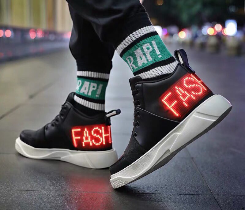 wearableLED's tweet image. LED display shoes. Single color LED. #wearableLED