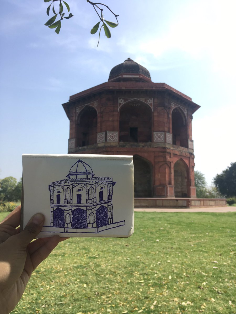 Sher Mandal in Purana Qila. The structure from which Humayun tripped and fell to his death.