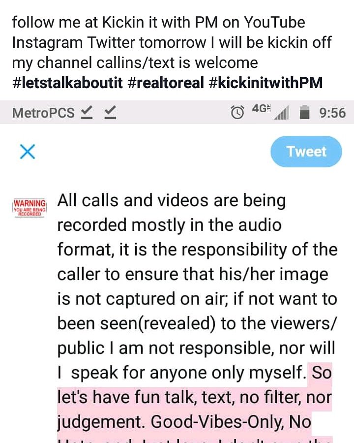 exquis_iteMae's tweet photo. follow me at Kickin it with PM on YouTube Instagram Twitter tomorrow I will be kickin off my channel callins/text is welcome #letstalkaboutit #realtoreal #kickinitwithPM #lasvegas https://t.co/9fEB8i1TiN