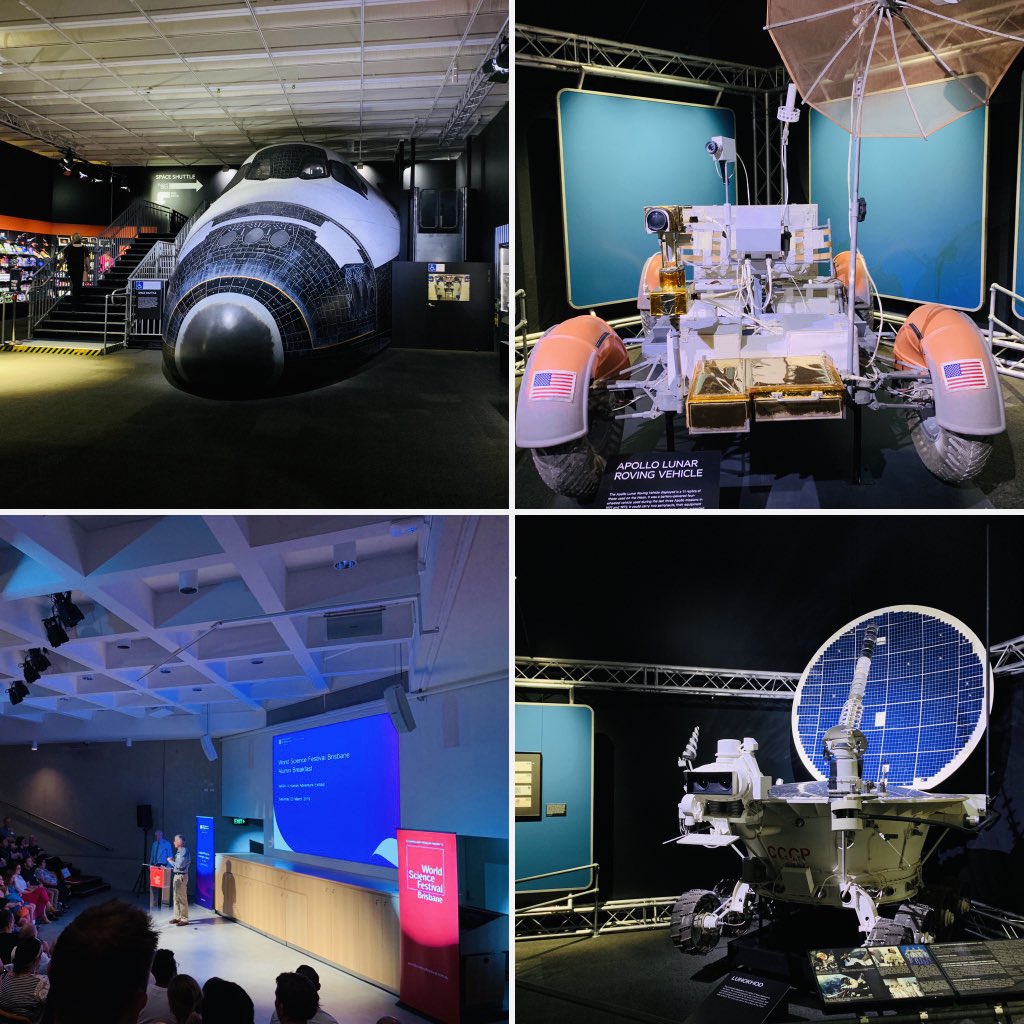 Great breakfast hosted by @uqalumni this morning showcasing the <a href="/NASA/">NASA</a> exhibit at <a href="/WSFBrisbane/">World Science Festival Brisbane</a> #onegiantleapformankind #uqalumni #nasa