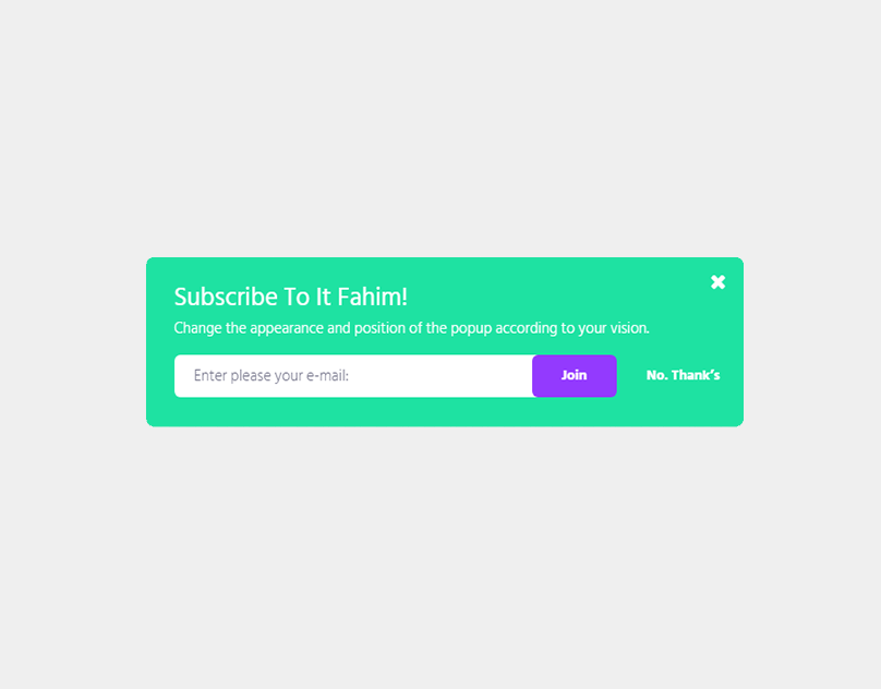 jamilfahimbd's tweet photo. Hi, Today I have completed this #popupsform in only 1 hours. Please comments our post for more inspiration.
More Popups visit:https://t.co/QQ7j2hGt9P
#subscribeform #signupform #WordPress #landingpage #wordpresswebsite #elementor #webdesign #wordpressdesign #themecustomize #form https://t.co/N6gFs8a2Gt