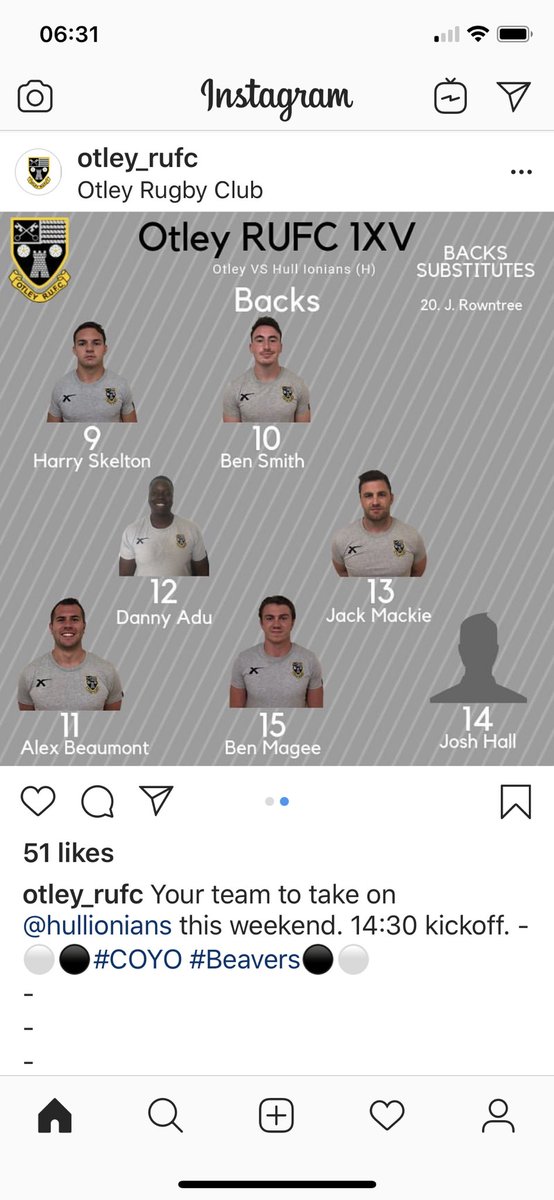 otleyrugbyclub's tweet photo. TEAM NEWS : Top of the table @Ioniansrufc come to Cross Green : @nca_rugby @TalkRugbyUnion @WestYorksRU @nat2rugbynorth @YRFU_Official 2.30 KO - Don’t miss it as Otley are not out of the race yet https://t.co/gTMEb3hx95