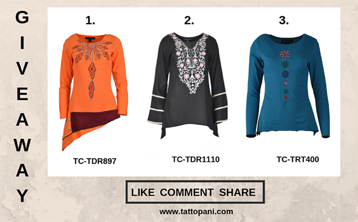 TattoPani's tweet photo. Which one you like?
Please share and comment and win dress this month. The winner will be announced on 31st  March 2019. For more designs please visit https://t.co/MXiE7V730P #tattopani https://t.co/QLfPE4WJlU