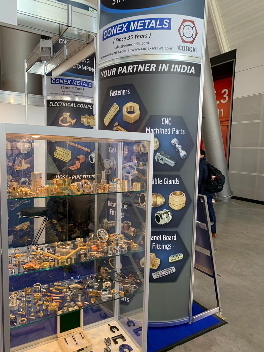 conexindia's tweet photo. #CONEXMETALS Participants #FastenerFair #Stuttgart in #Germany 2019
#BrassandStainlessSteelfasteners #Mouldinginserts #Brassanchors #Screws #Hexandsquarenuts #Washers #DIN934nuts #dowels #turnedpart #CNCmachinedcomponents #cableglandsetc #FastenerFairGermany #conexindia https://t.co/mYsGxlCtd3