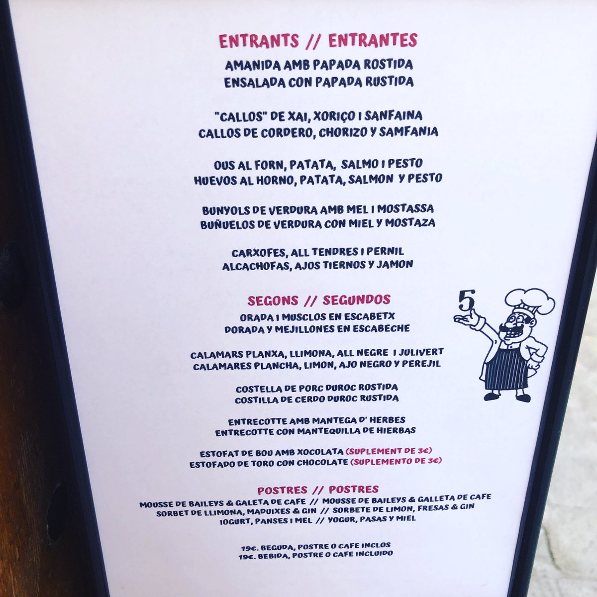 Menú para hoy sábado #telefono #934666473  #restaurant #cinc #santacolomadegramenet #foodie #foodporn #food #restaurante #buenacocina #comer #menjar #gastronomia #santacoloma #yummy #grameneturismo #restaurant #cinc #SantaColomaGastronomica #picoftheday