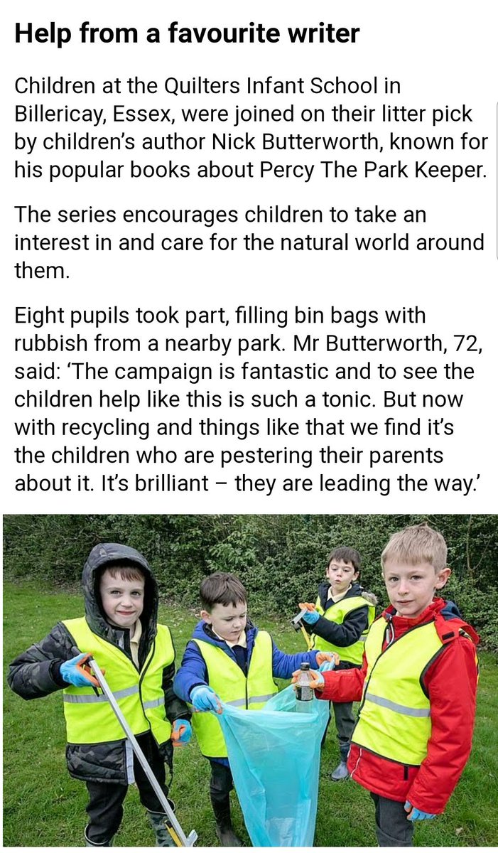 QuiltersInfants's tweet photo. @MailOnline Go Mr Bozza's Green Team! Great work all.
You made the Daily Mail! #thinkoftheenvironment https://t.co/o0e7m7GvVD