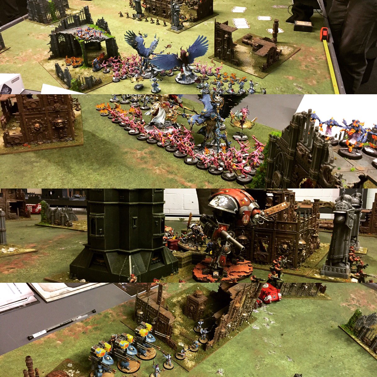 MajorityT3's tweet photo. Big game for @servoarm, happy birthday mate! @13on2D6 giving the back up but I think you need them tanks in! #Warhammer40k #warhammer40000 #warmongers #tabletopgaming #majorityt3 #birthdaybumps https://t.co/0nRFWnIPJs