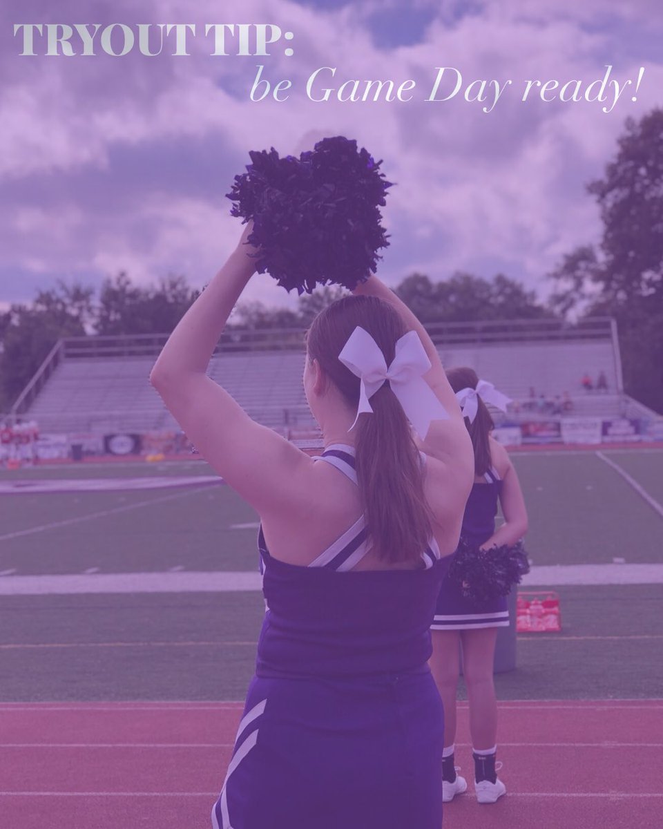 BaldwinHSCheer's tweet photo. Our next #TryoutTip is to attend each day with a #GameDay attitude! As sideline cheerleaders, we LOVE (&amp; live for) Game Days! 🏈🏀 Game Days at BHS bring high energy, positivity, and school spirit. Be sure to display those same characteristics during your tryout! 🎀 https://t.co/GiWgD4qisF