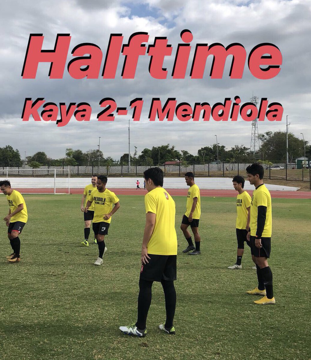 Halftime in Vermosa! We’re trailing Copa Paulino Alcantara champs <a href="/KayaFC/">Kaya Futbol Club</a> by just a single goal! #MendiolaFC