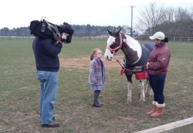 3 years ago today we were burgled &amp; cleared out of everything, but were overcome by generosity of the country &amp; local businesses @TorneValley included. This little girl explains to Bobby for YTV that she can't ride him because someone stole his saddle. We made lots of new friends