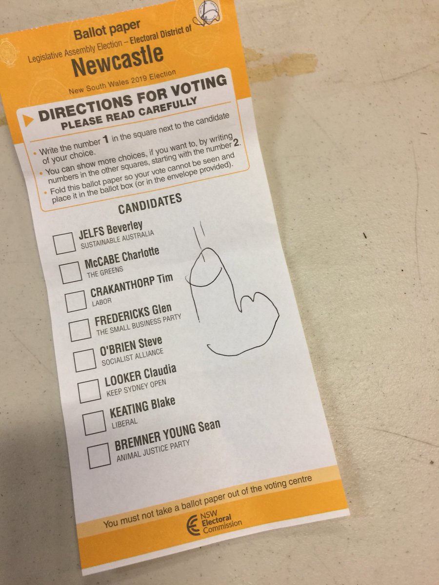First cock and balls of the night! #NSWVotes #Newcastle