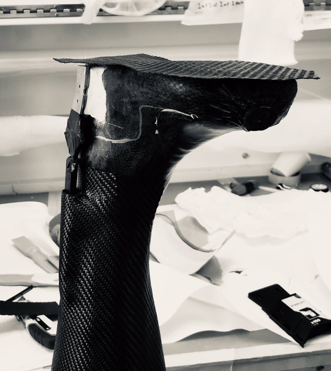 ianwtalbot's tweet photo. A prepreg carbon AFO starting to take shape this week @PaceRehab great work by our techs #orthotics #paceorthotics #footandankle #biomechanics https://t.co/7igmQ2zTyw