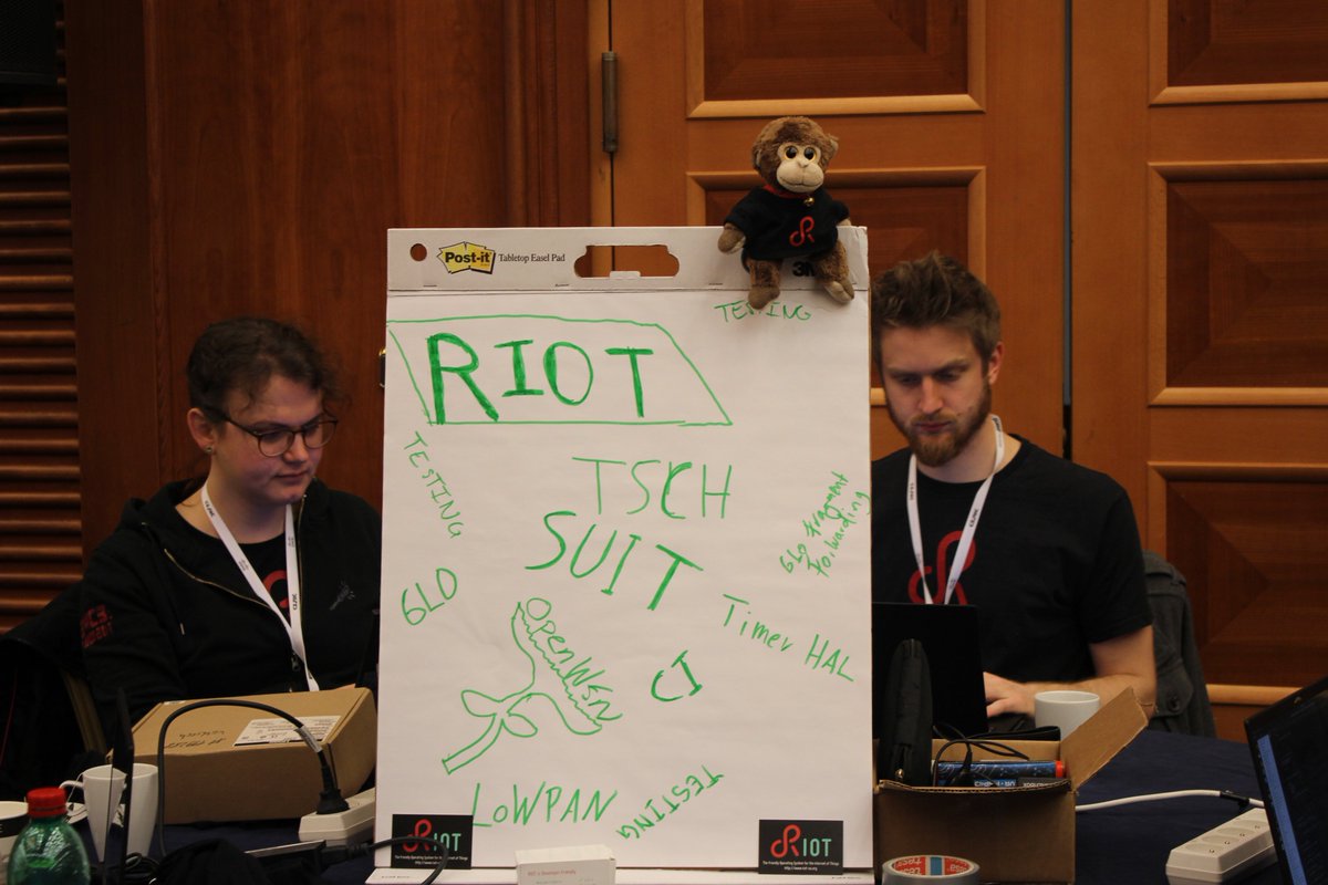 RIOT_OS's tweet photo. Meet some RIOT maintainers @ietf in #Prague. #IoT #TSCH #6LO #LoWPAN #SUIT #BLE #RPL https://t.co/iKXpm53C20