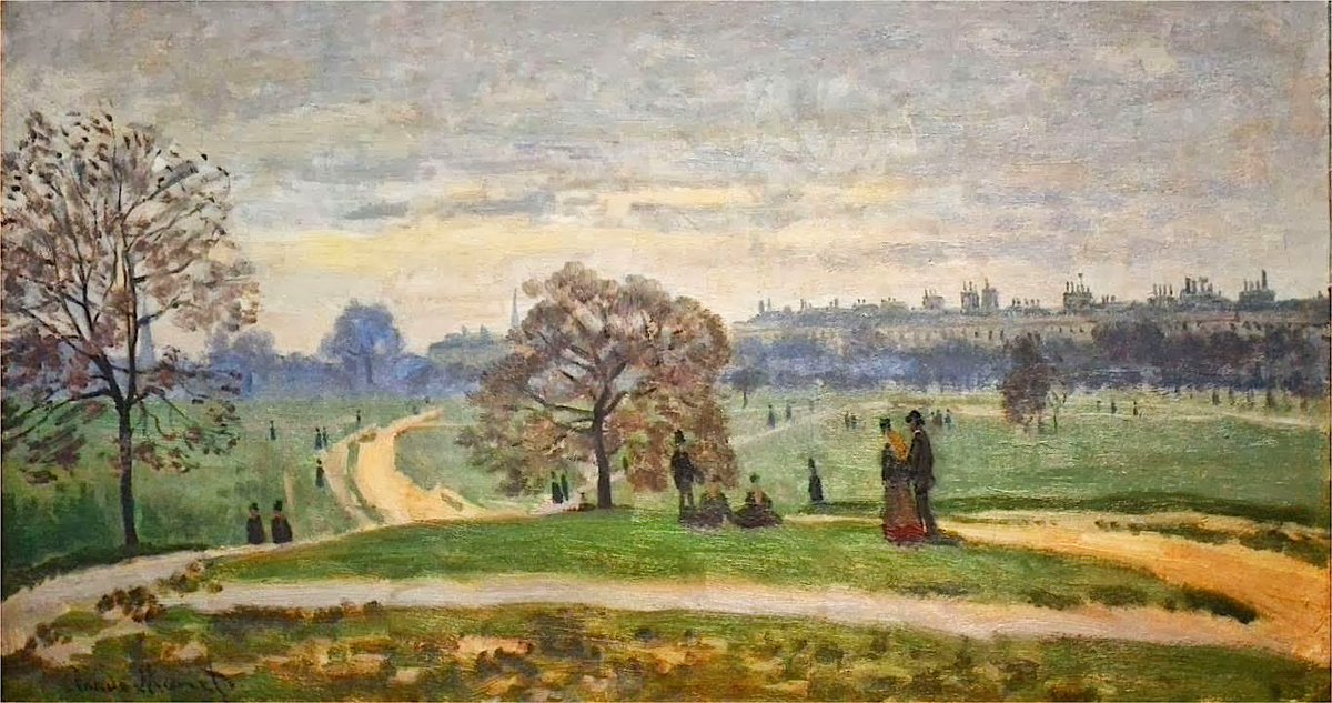 JohnConstableRA's tweet photo. Hyde Park, London by Claude Monet 
Oil on Canvas 
(Museum of Art, Rhode Island) https://t.co/Y0dXqQ4rgE
