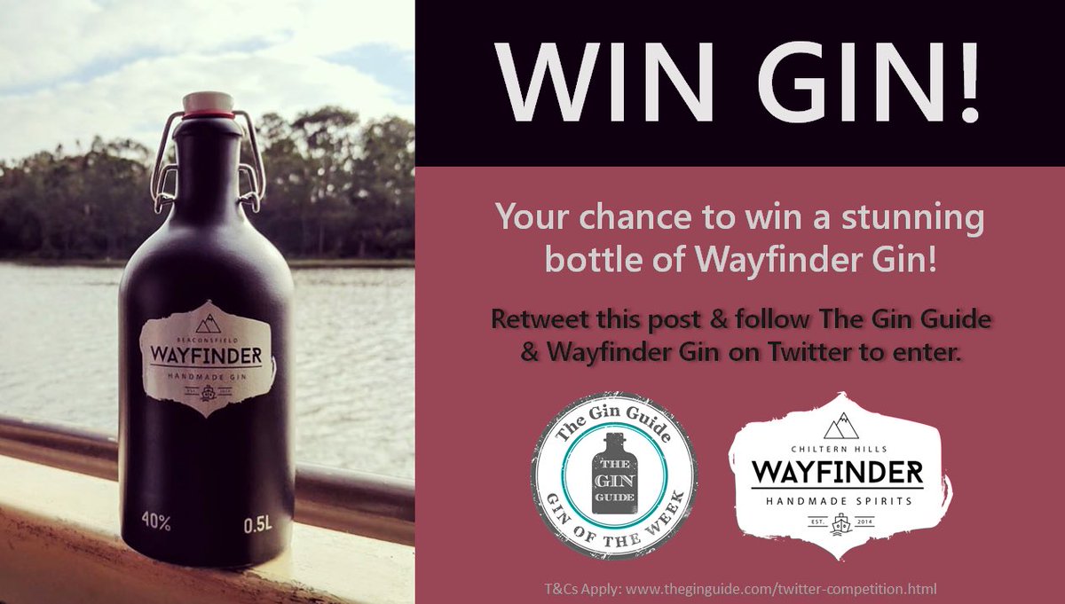 theginguide's tweet photo. 🏆COMPETITION!🏆 
.
Your chance to win a stunning bottle of Wayfinder Gin from Buckinghamshire this weekend in our #competition!
.
RT &amp; Follow us &amp; @WayfinderSpirit to enter! 
.
#giveaway #win #gin #comp (T&amp;Cs Apply 🔞 Closes midnight on 23/03/19) https://t.co/CdAlnFlCZ0