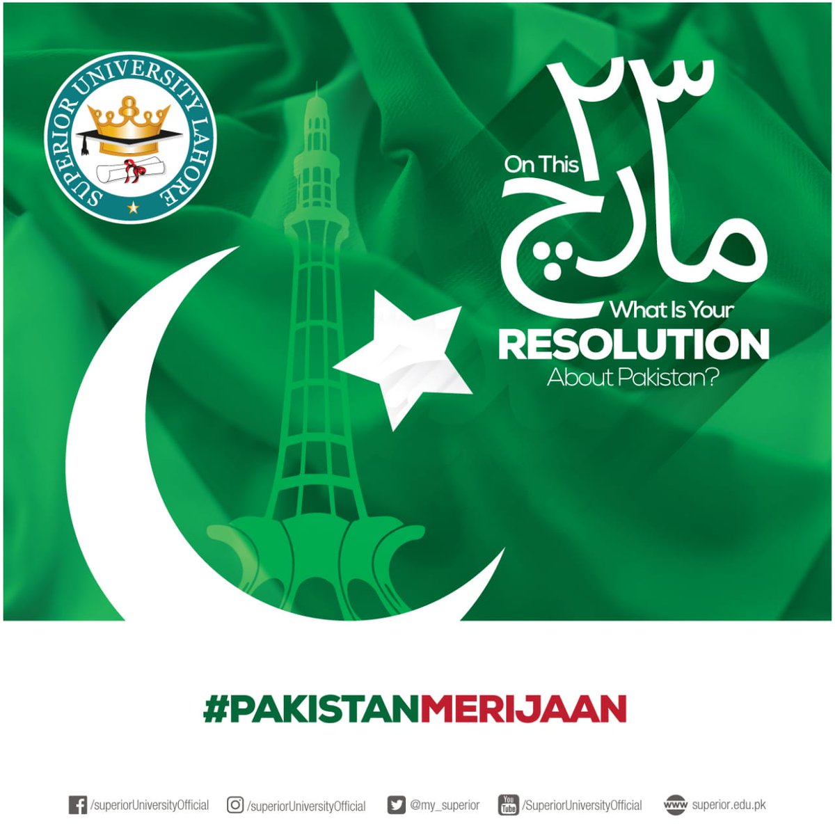 my_superior's tweet photo. Let patriotism be guided by the ideals that gave birth to this great nation. May our country be bestowed with the blessings of peace and harmony.
#PakistanDay #PakistanZindabad https://t.co/o1uICN5Wem
