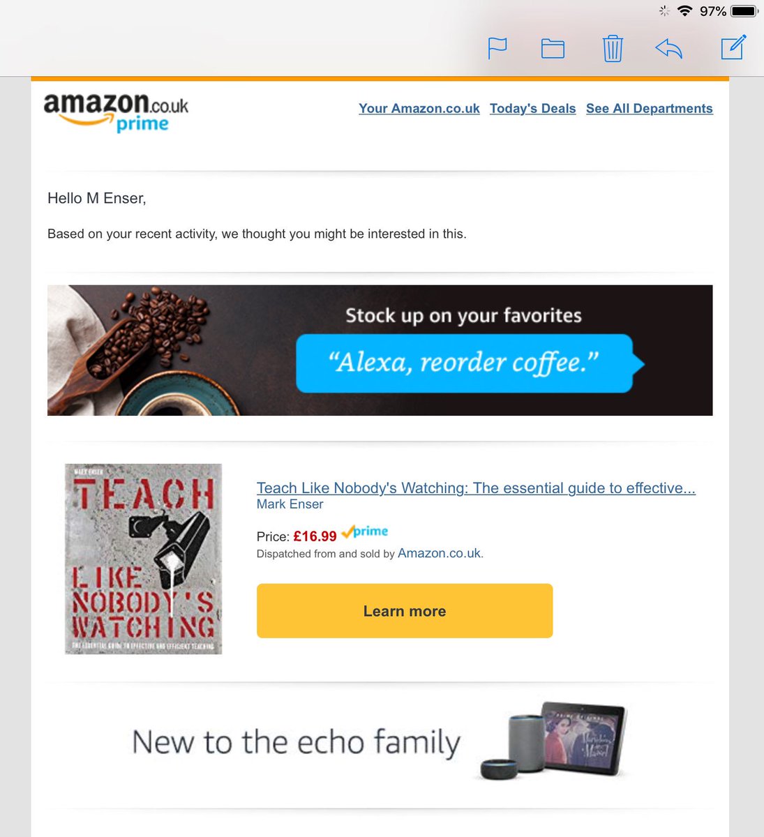 EnserMark's tweet image. Good call, Amazon 🤓 #TLNW
amazon.co.uk/Teach-Like-Nob…