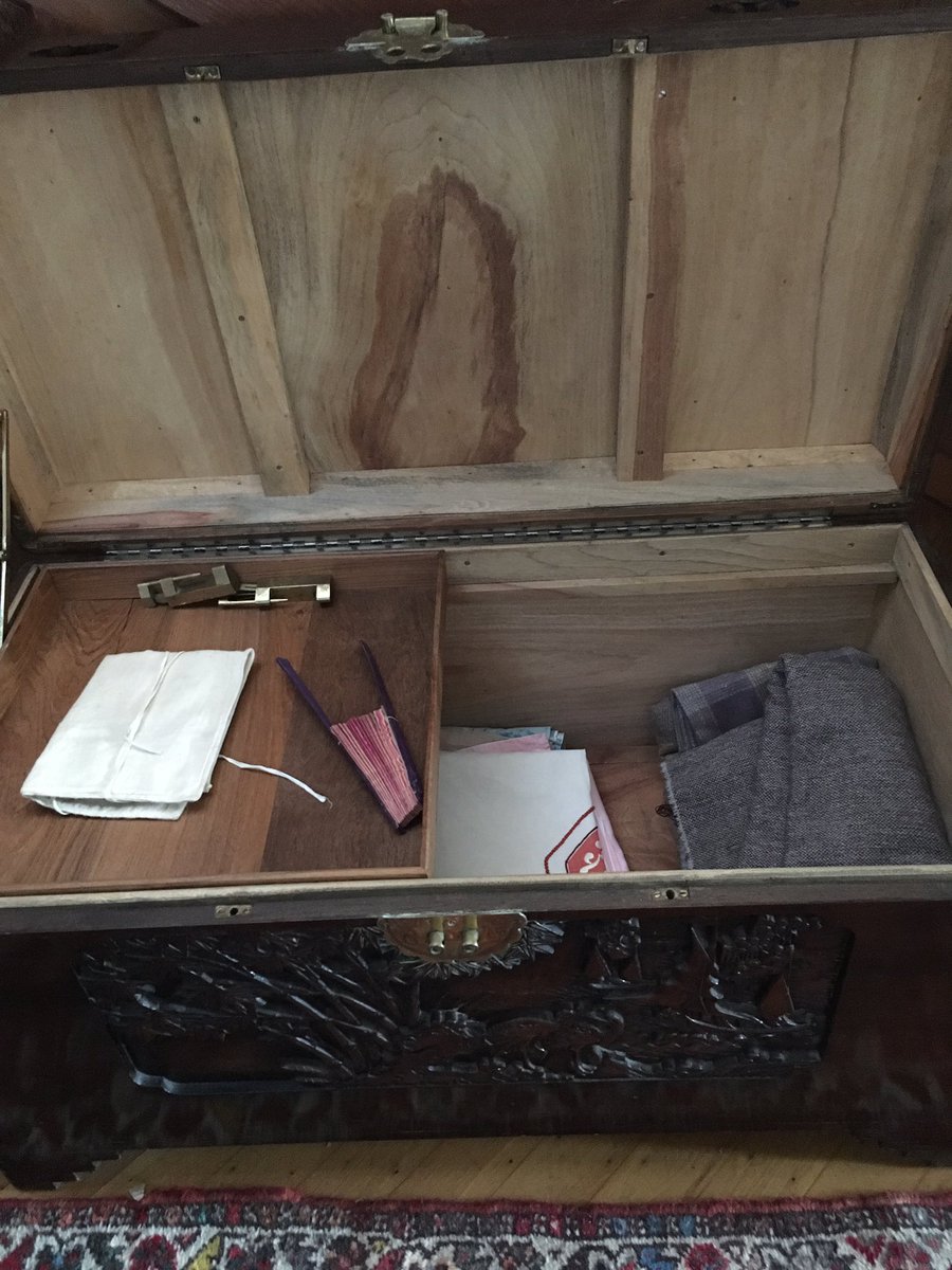 LindaRenton's tweet photo. Delighted that most of the contents of my mother’s camphor wood chest gone to my creative friend. A linen treasure trove. Thanks @jcreektv #recycleandcreate https://t.co/VAY0NBDXZt