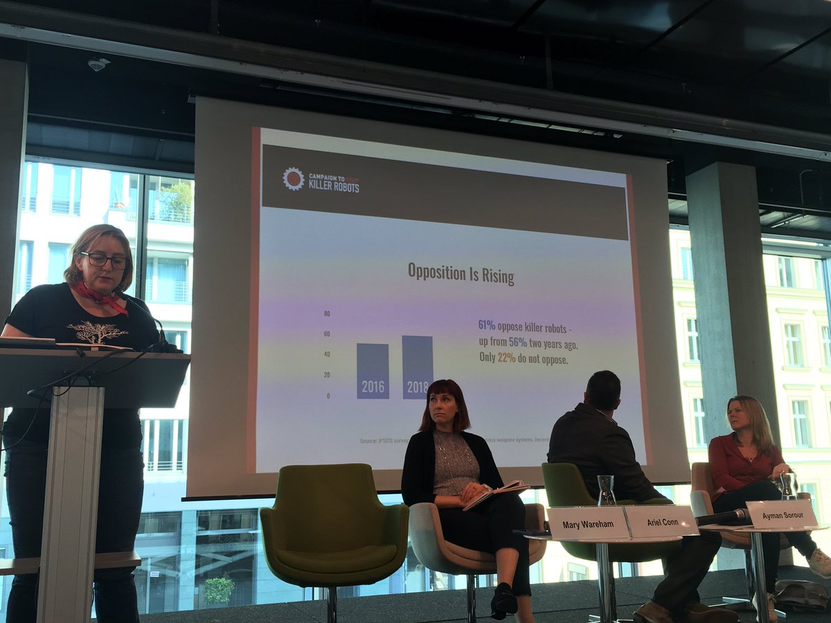 SKR_espana's tweet image. @marywareham explora la cláusula Martens del convenio de ginebra y la importancia de los dictados de la conciencia pública como base para la prohibición del armamento autónomo #killerrobotsGer @BanKillerRobots