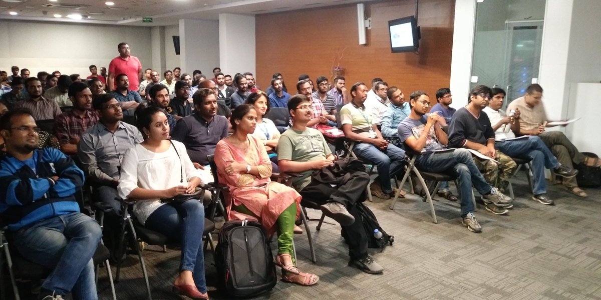rjanardan's tweet image. Thanks to @Shelesh_1 for telling participants, Dell is more than selling hardware/servers/laptops :-) at tech event hosted at Dell EMC Bangalore #javascriptmeetup