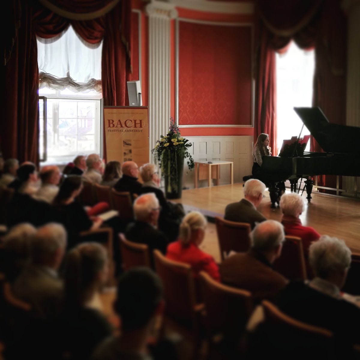 Die New Yorkerin Carolyn Enger (<a href="/carolynenger/">Carolyn Enger</a>) spielt zur Matinee das Konzert „Germans and Americans together“ im Rathaussaal @Arnstadt. #Bach #Festival #Arnstadt #Carolyn #Enger
