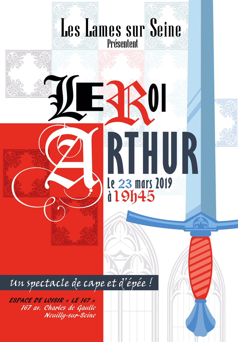 LamesSurSeine's tweet photo. Ce soir, au #theatredeneuilly, nous jouons la légende du #roiarthur. Venez nombreux. #escrimeartistique #escrimedespectacle #duel @LamesSurSeine https://t.co/8lpGi5GaKr