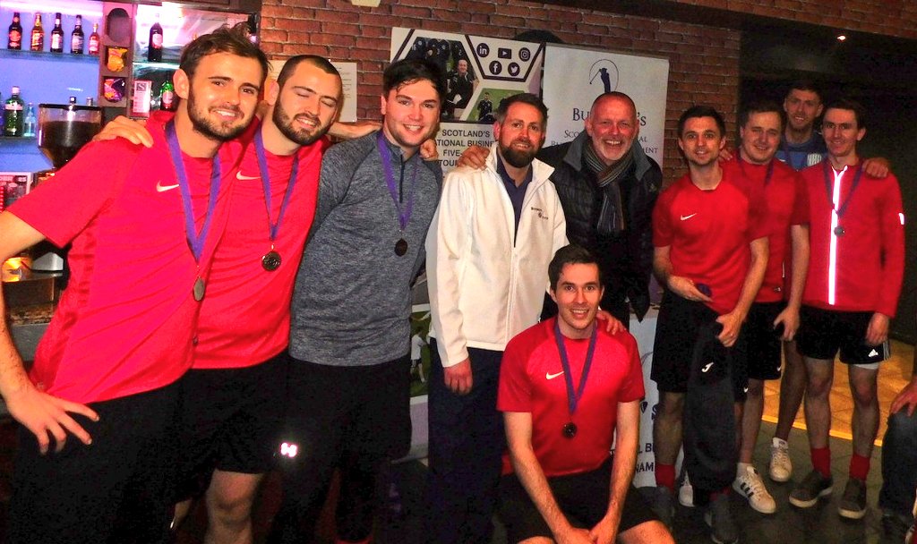 BusinessFives's tweet photo. The 2018/19 Business Fives Winter runners up were 

@PwC_Scotland 🥈🥈🥈

They've won £1,295 for their chosen #charity @samaritans #footballForGood https://t.co/A67gQTZnoR