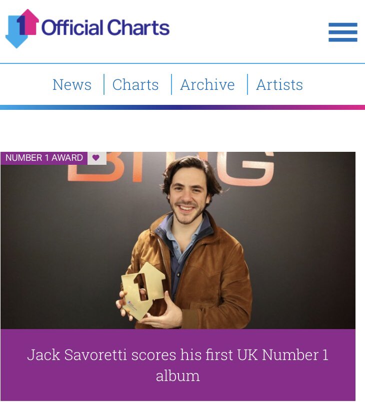 It’s official WE MADE A NUMBER 1 ALBUM! So proud to be involved with this achievement, absolute dream come true moment.. Singing To Strangers is officially number 1! <a href="/JackSavoretti/">Jack Savoretti</a>