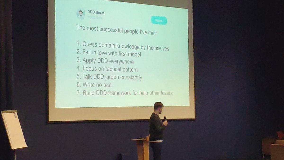 wi11son's tweet photo. @andrzejkrzywda hey, We've got some DDD best practicies here 😂 @ #itgm https://t.co/aEetRGmo5f