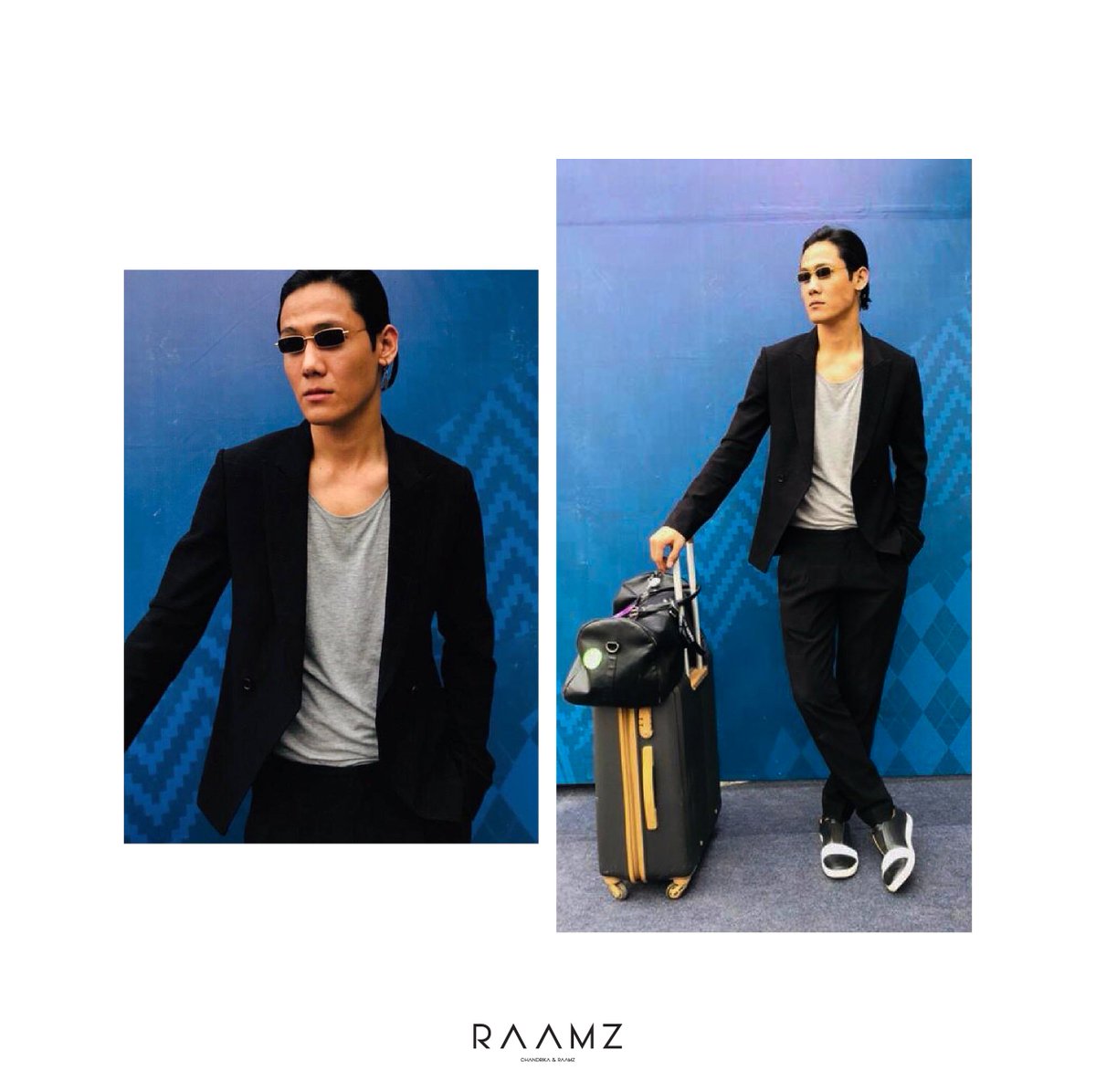 Zander, wearing a black statement piece by Raamz, at the Fashion Design Council of India. #Raamz #RaamzOfficial #ArjunZander #Fashion #FashionDesigner #FDCI #MenWithClass #MensFashion #Style #Black