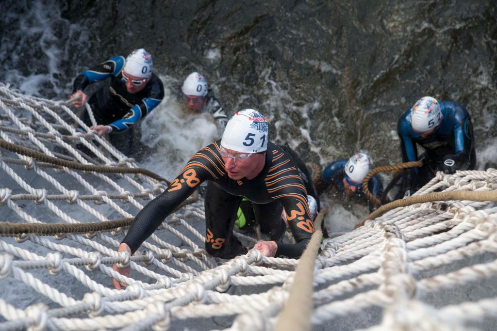 RedBullUK's tweet photo. An action-packed start at #RedBullNeptuneSteps, with the men's heats kicking things off 🏊 https://t.co/xyBPCCQcDs