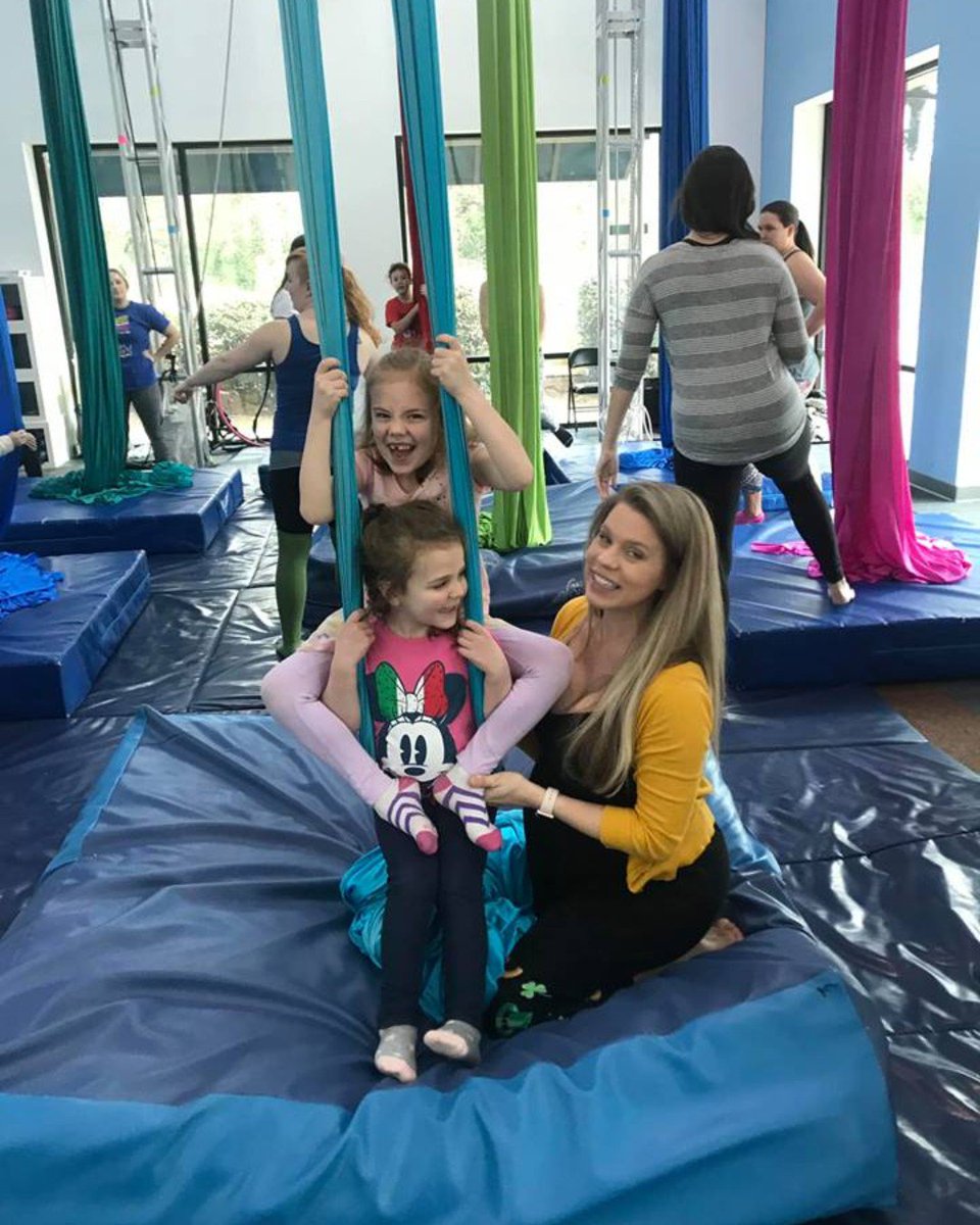 Celebrating Lindsey's baby shower with some monkey business. Do you have a special monkey in your life who would love to fly? Junior Sky classes on Saturdays 11am-12pm for ages 5-11 is perfect outlet for the weekend zings!

#skygymatlanta 
#aerialsling
#aerialsilks