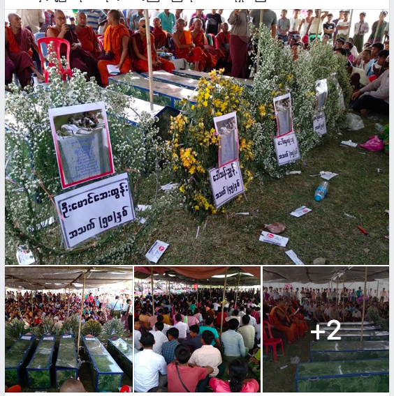In #Solidarity, Over thousand #Arakanese #Rakhine people attended the funeral of 5 people who were ruthlessly killed by the Burmese soldiers in Say-Taung village, #Buthidaung tsp #Arakan #Myanmar #Burma.