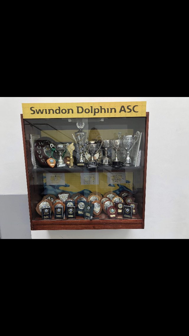 SwindonDolphin's tweet photo. Hard work outside the pool this morning too... thanks to Mandy and Becki who have been busy dusting and polishing our trophy cabinet at Milton Road. 🐬🏆🏊
#teamdolphin
#dustbusting
#gonnaneedabiggerone https://t.co/vWvTN10G3b