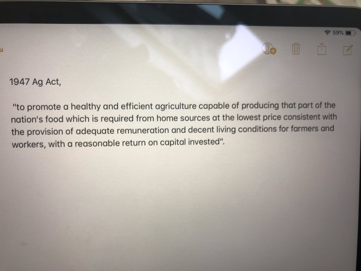 roselandkennels's tweet image. Well lots of challenges facing our Ag industry at the moment, perhaps we should not loose sight of the aims within the 1947 Ag act. Only suggest adding in “efficient agriculture &amp;amp; environment “ #problemsorted