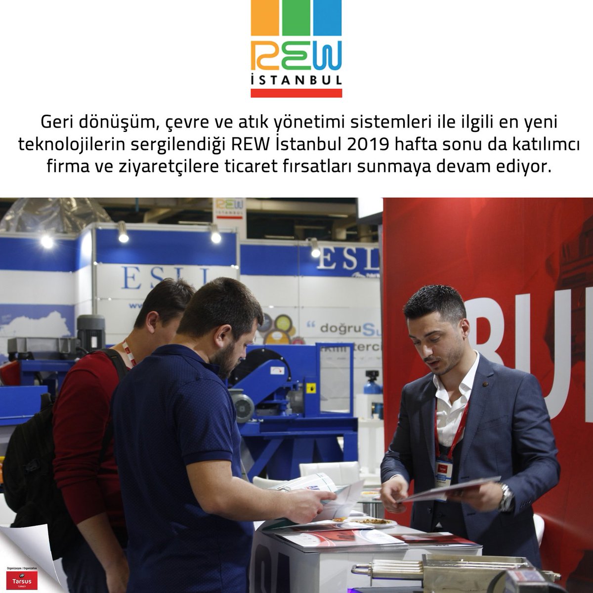 RewIstanbul's tweet image. Geri dönüşüm, çevre ve atık yönetimi sistemleri ile ilgili en yeni teknolojilerin sergilendiği REW İstanbul 2019 hafta sonu da katılımcı firma ve ziyaretçilere ticaret fırsatları sunmaya devam ediyor.