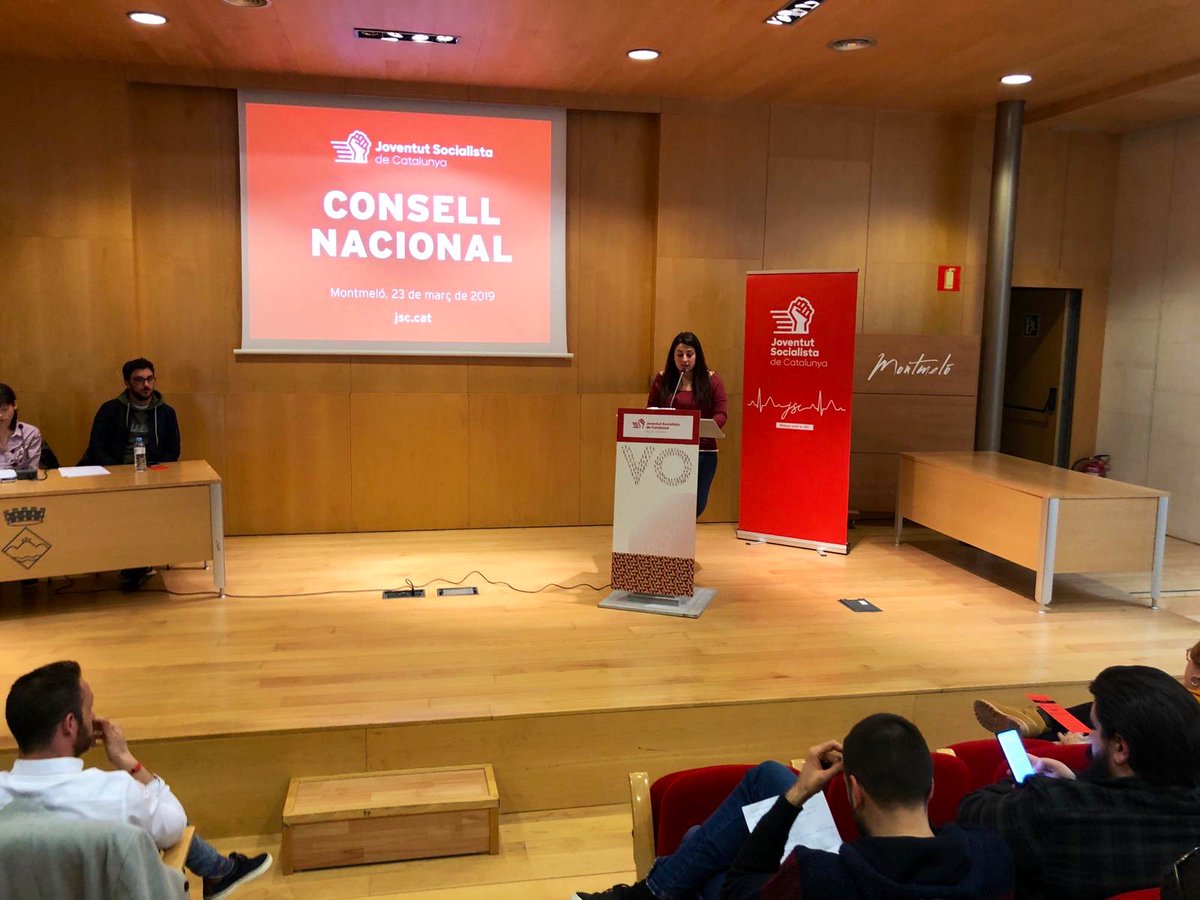 jsccatalunya's tweet photo. Presentació de l'informe de gestió de la delegació de @jsccatalunya al Consell Nacional de @socialistes_cat i el Comité Federal @JSE_ORG #CNJSC #Montmeló https://t.co/82tbYmud3p