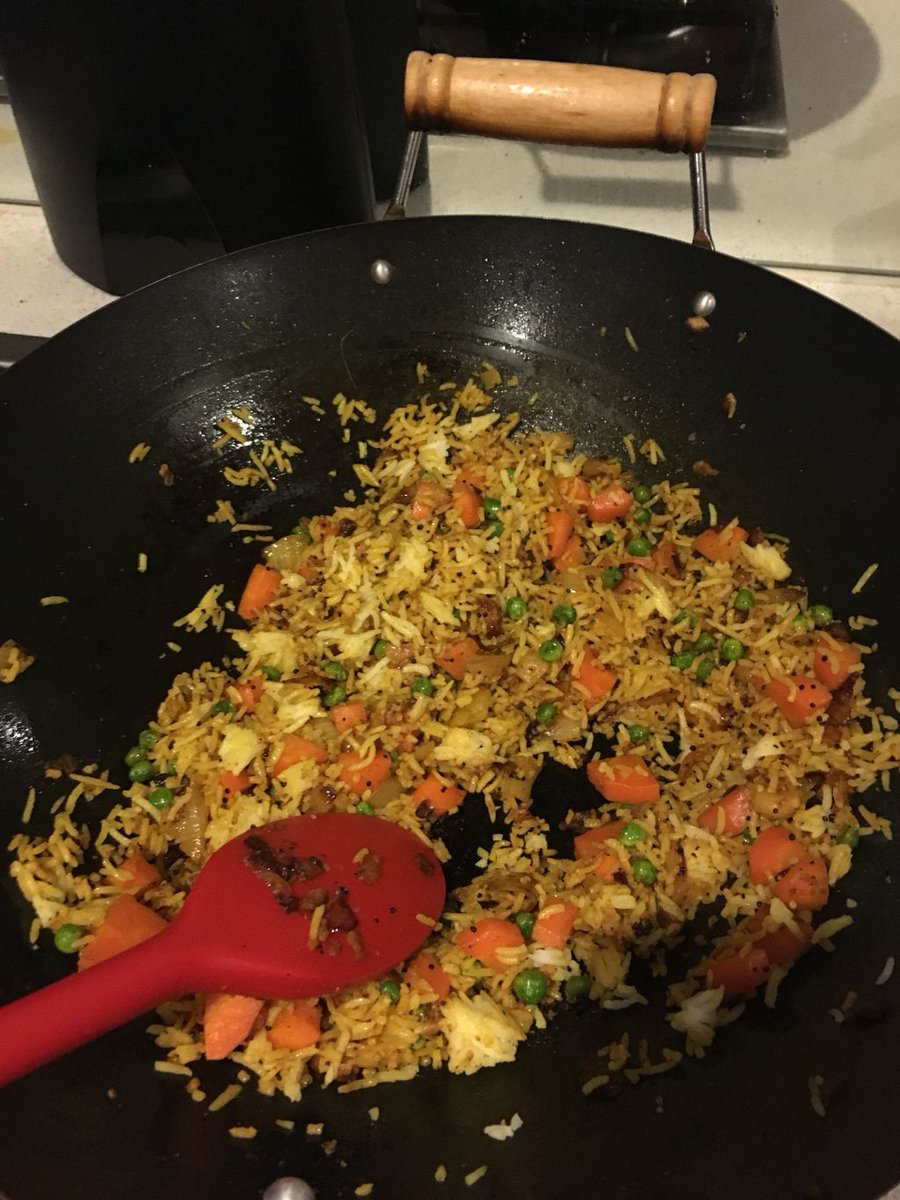 hattedtraveller's tweet photo. Making one of my mothers classic recipes. Turmeric fried rice. I had to pull out my Gujarati Indian spice kit to make this simple dish. The mustard seeds and turmeric help to provide depth of flavour to this dish indian #gujarati #indianfood #rice #turmeric #recipes #homecooking https://t.co/W3v006eH1u