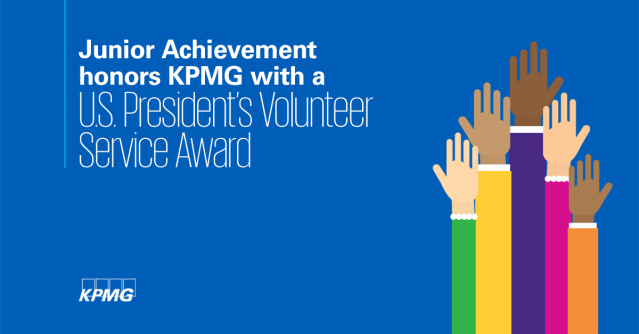 JoeBailitz's tweet photo. #KPMGProud to be part of @KPMG_US , recently honored with the U.S. President's Volunteer Service Award by @JA_USA for the 15,000+ hours of volunteer service our people gave to #JA students last year! #100years #100PercentReady #TangibleDifference https://t.co/xfzszcEIio https://t.co/yinLpFpohv