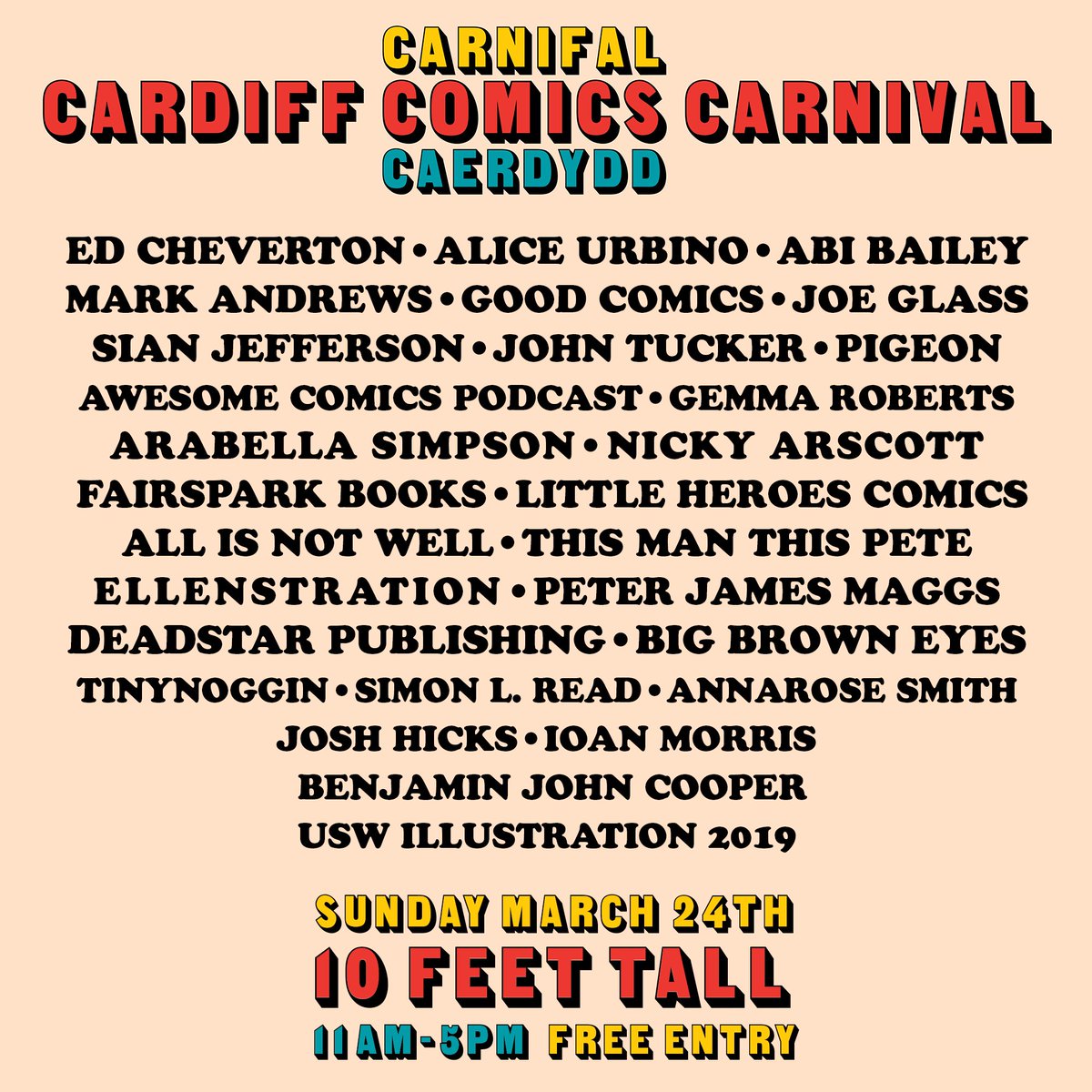 Cardiff Comics Carnival is tomorrow and we couldn't be more excited! Join us for a day-long celebration of comics and art. 11am-5pm, 10 Feet Tall, free entry to the public!