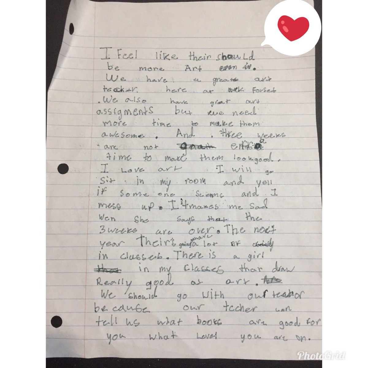 wpe_art's tweet photo. @HumbleISD_OFE @HumbleISD @ElizabethFagen  Love that the passion of wanting full time art at their campus has inspired them to voice their opinion by writing about it!! https://t.co/819FGEZ9qM