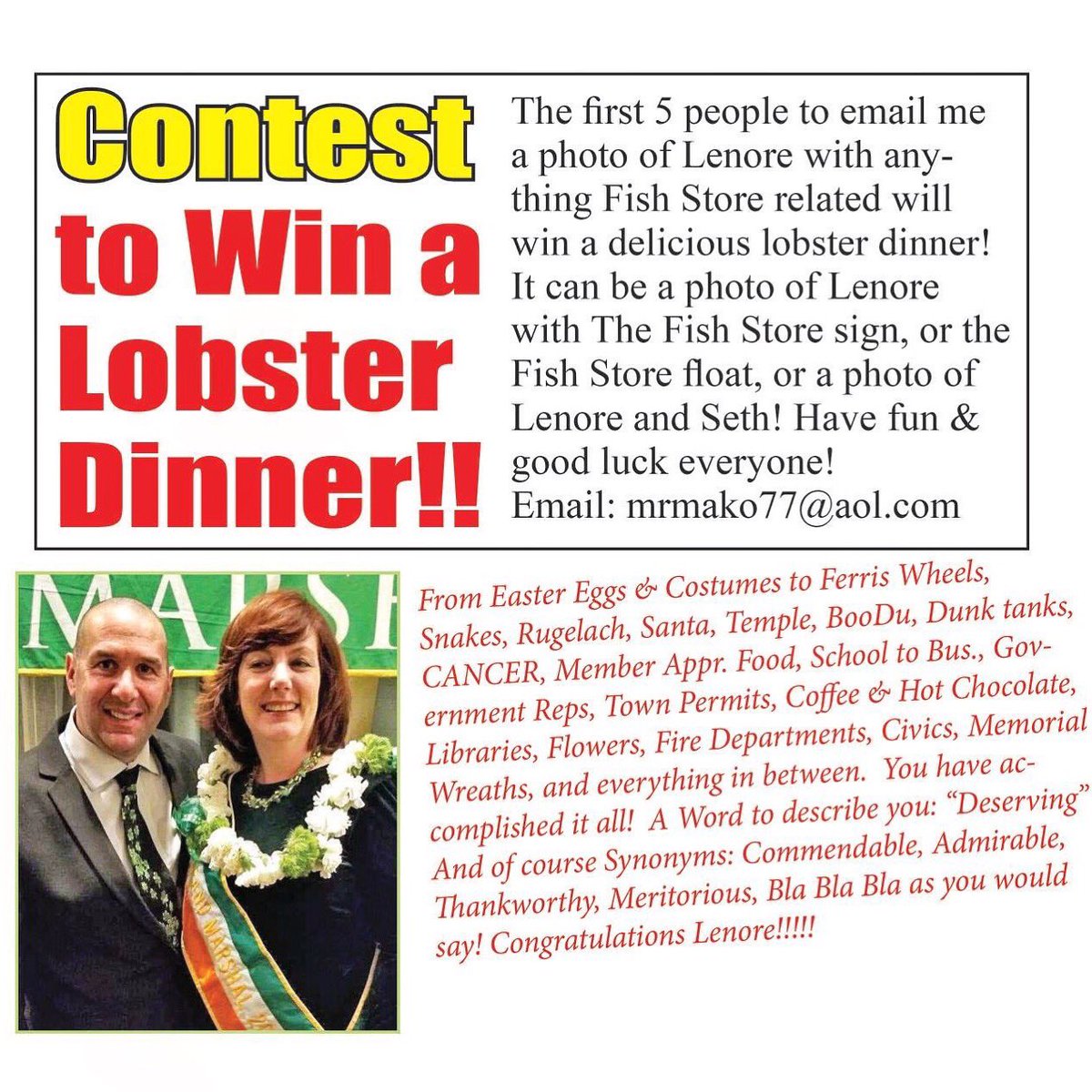 GazetteCentral's tweet photo. Have fun at the Parade with The Fish Store. ⠀⠀⠀⠀⠀⠀⠀⠀⠀
🍀🍀🍀 ⠀⠀⠀⠀⠀⠀⠀⠀⠀⠀⠀⠀
#BBPParade2019 #StPatsParade #TheFishStore #PhotoWithGrandMarshal #Bayport #BluePoint #BBP https://t.co/mQAK0xE2fJ