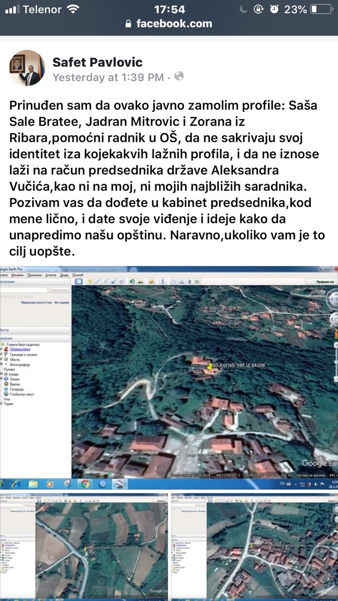 Predsednik opstine Zagubica javno etiketira i deli lokacije kuca ljudi koji kritikuju despota.
E zbog ovih ljudi ovo mora da uspe.