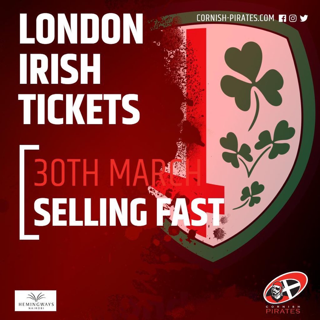 CornishPirates1's tweet photo. Saturday the 30th March we take on the league leaders @LiRFC at home. Tickets are selling fast so please don’t hesitate and leave it too late! We are expecting a bumper crowd so get your tickets ASAP! #GIVEMEAP https://t.co/eXWlswhb1A