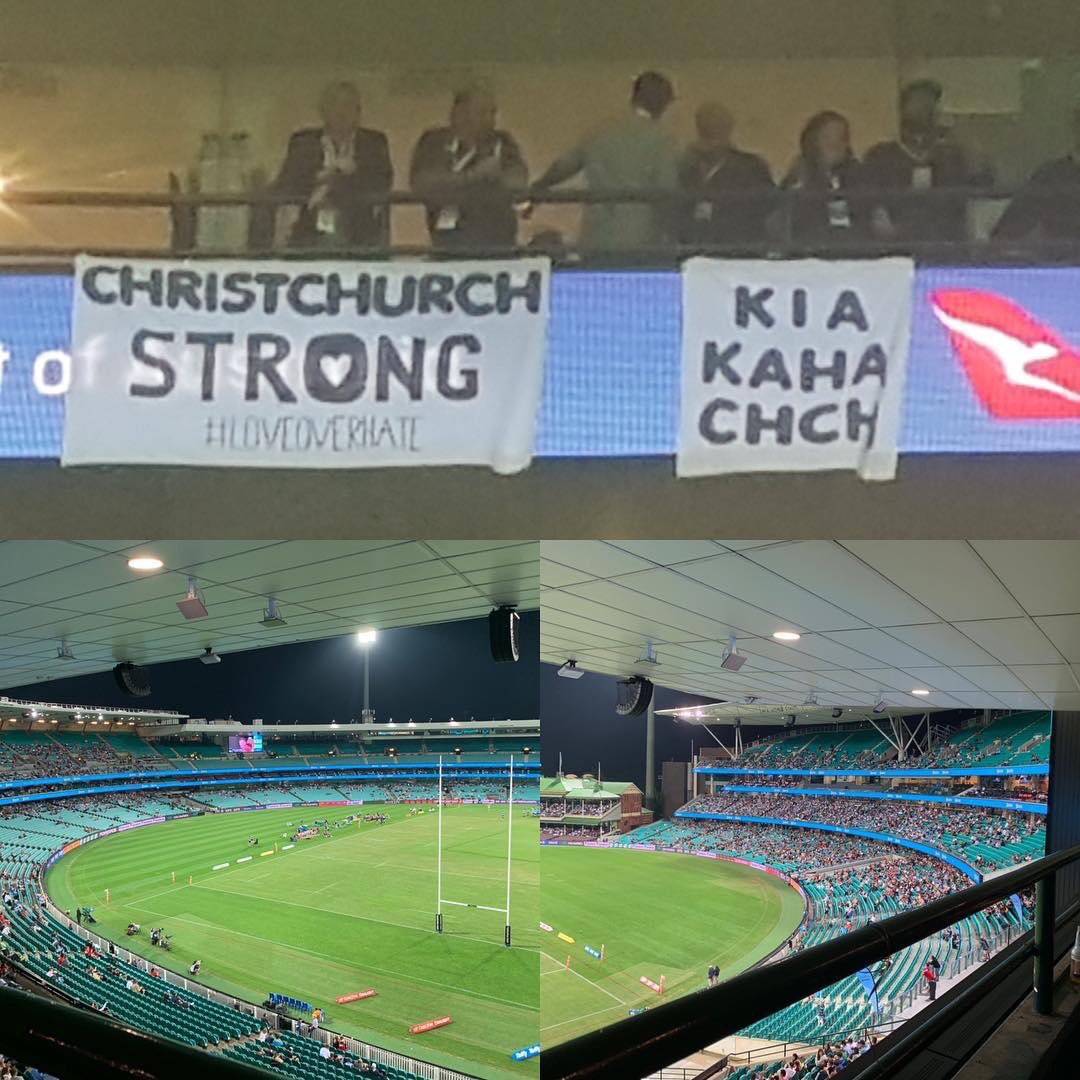 Jtan83's tweet photo. SCG security ask for banners to be removed because 1.6km of sponsors advertising isn’t enough. #pooreffort #chch #waratahs #theyareus #crusaders #nzrugby #allblacks #scghospitality #abscs #bossesorders #whereisthelove #scgtrust @AlanJones https://t.co/dnVOOkmW9Z