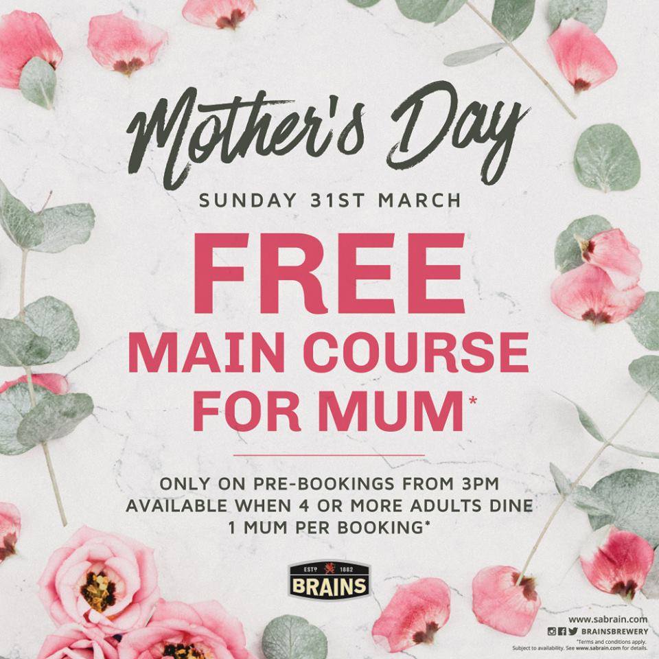 Mother's Day is only a week away! Give us a call on 01792 368129 to book your table!