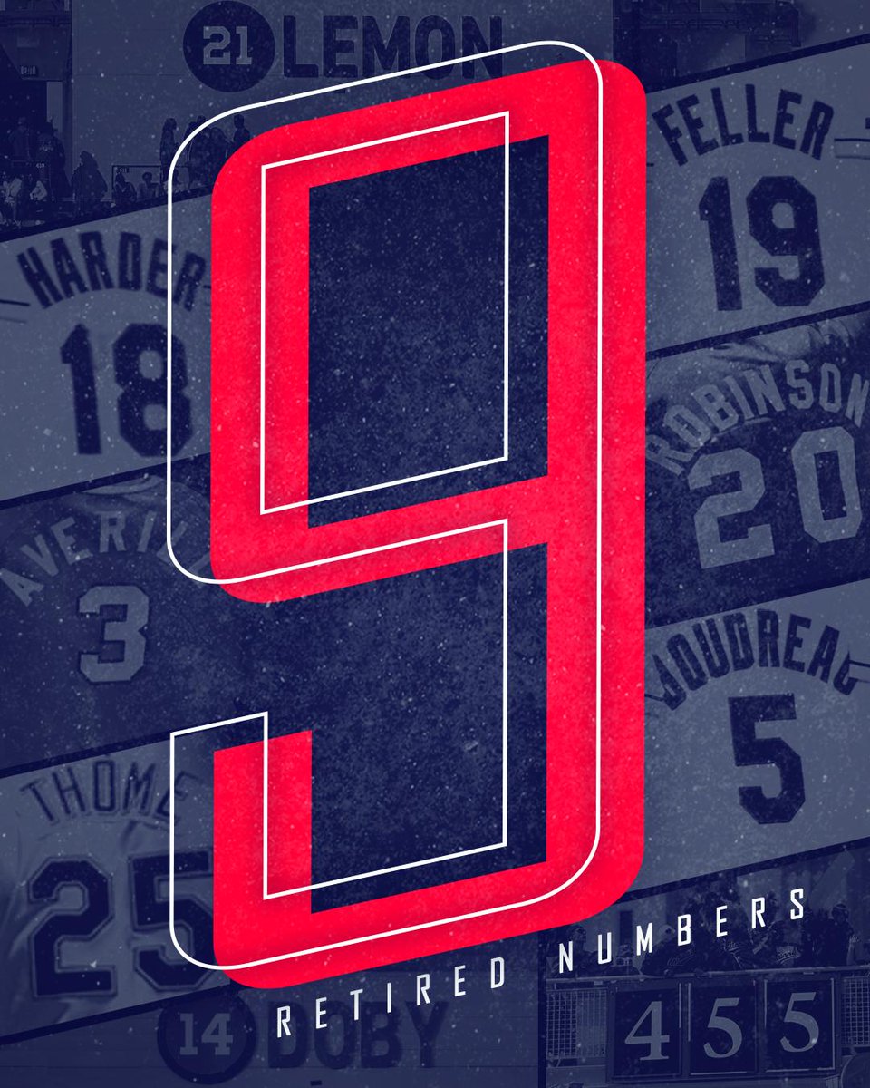 Bob Lemon. Mel Harder. Bob Feller. Earl Averill. Frank Robinson. Jim Thome. Lou Boudreau. Larry Doby. The Fans.

Our franchise has retired 9 numbers.

Our team returns home in 9 days. 🏠

#RallyTogether
