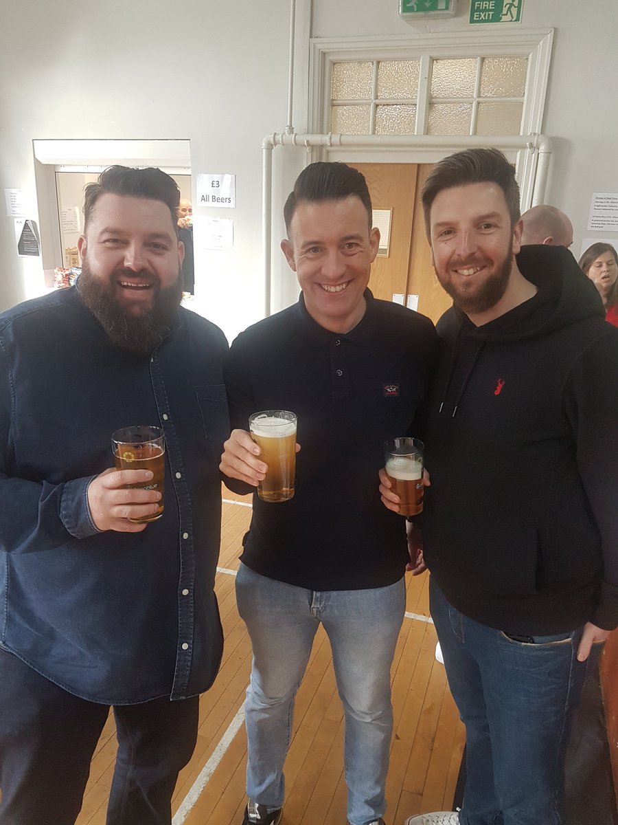 Cheers guys and big thanks to Dave for flying in from the USA! #Bardseybeerfestival