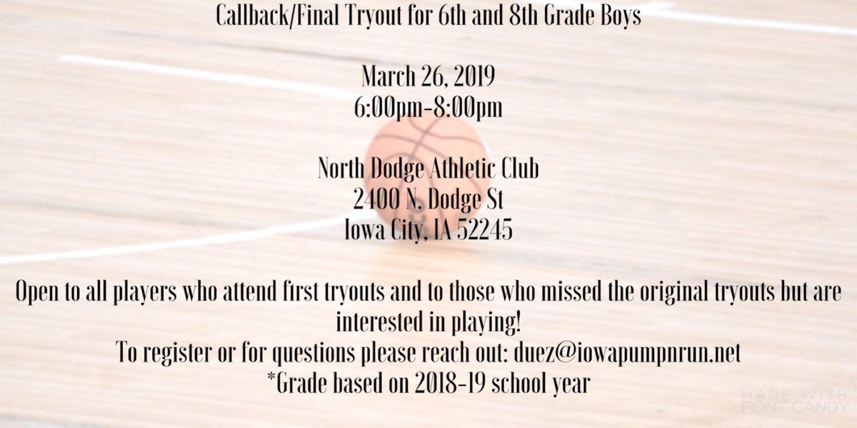 IowaPumpNRun's tweet photo. 6th and 8th Grade teams forming now...one last chance to tryout!! https://t.co/MttffC7n0G